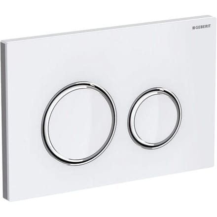 Geberit Sigma50 bedieningsplaat - 2-toets spoeling - rond - chroom/glas wit