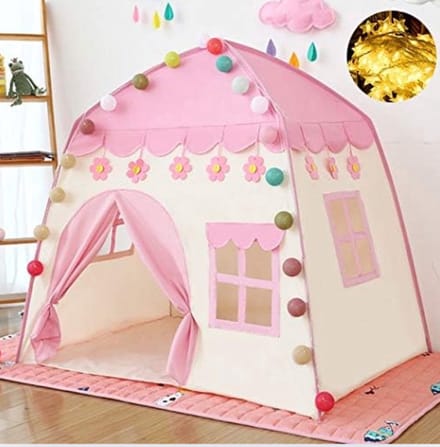 Kinderspeeltent met sterrenverlichting (roze)