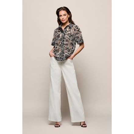 Livia Denim Broek Off White