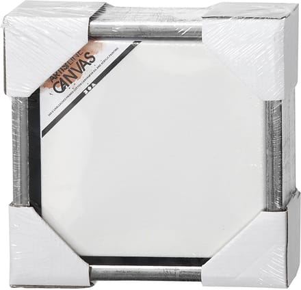 Canvas met lijst, afm 20x20 cm, 360 gr, antiek zilver, wit, 1 stuk