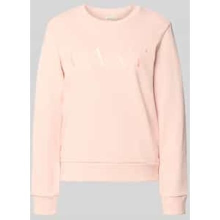 sweatshirt met labelstitching en ronde hals