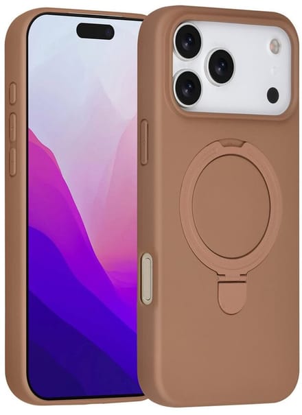 TUNIQ Back cover voor iPhone 17 Pro Max - Desert Bruin - Magsafe met Ring Stand - Valbescherming