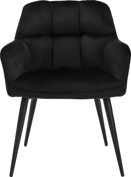 Vente-unique Set van 2 stoelen PEGA - Met armleuningen - Fluweel en metaal - Zwart