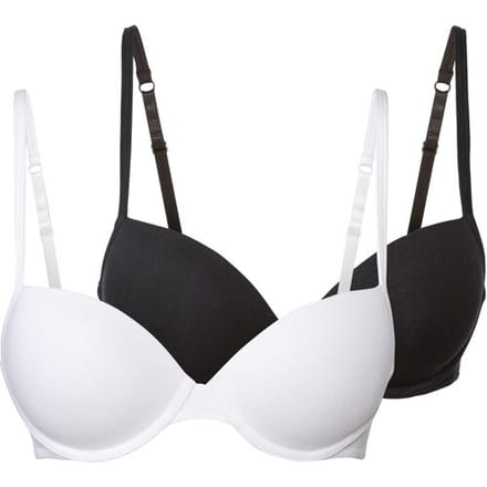 ESMARA 2 dames beugel BH's (Zwart/wit, 75B)