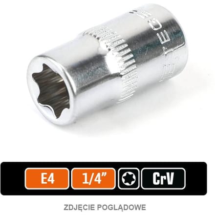 Teger TORX E4 Dsleutelopslag 1/4'' - CRV Staal