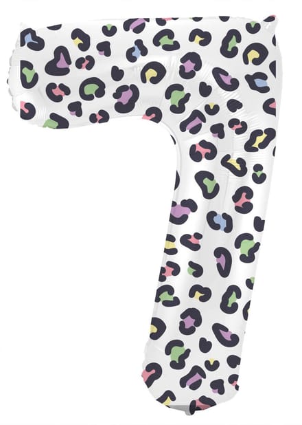 Folieballon Cijfer 7 Bright Panther - 86 cm