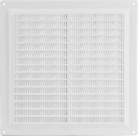 Vierkant Kunststof Ventilatierooster 250x250 mm Wit met Insectenbescherming