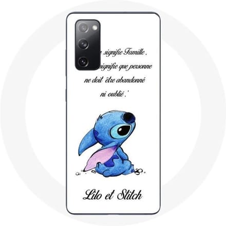 Hoesje - Lilo en Stitch - Samsung Galaxy S20 FE - Flexibel - Wit - Ohana Citaat