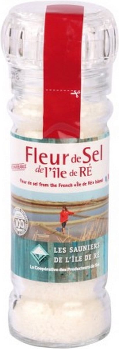 Fleur de sel Les Sauniers de l'Ile de Ré in navulbare zoutmolen - 80g