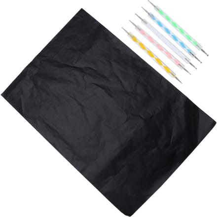 Lot de 100 feuilles de papier calque avec 5 stylets en relief, papier à dessin A4 pour carton, bois, verre black