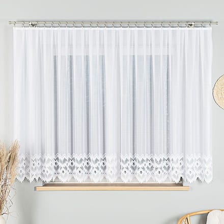 Markizeta Serie - Kant en Klaar Jacquardgordijn - Wit - 400x160 cm - Polyester