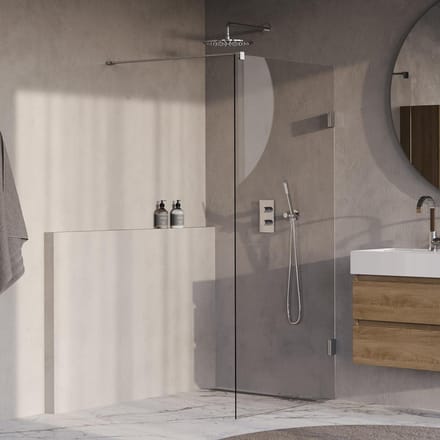 Brauer Void inloopdouche helder glas 90x200 incl. glascoating chroom