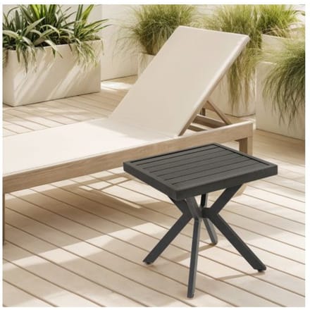 Table d'appoint - MUVOE - Carré - Aluminium - Résistante aux intempéries - Brun foncé