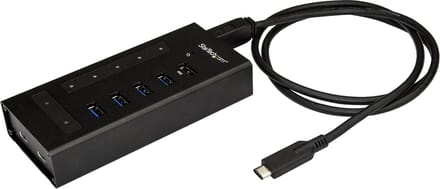 StarTech.com USB-C Hub Metal 7 Port USB hub - 7 - USB 3.0 - Zwart