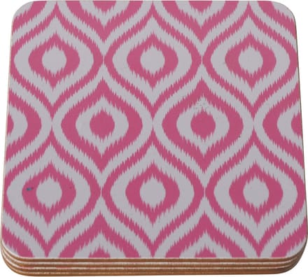 Set van 4 onderzetters mdf roze