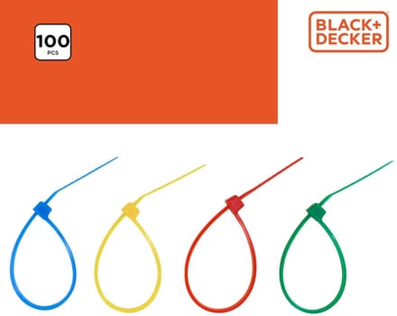 Black&decker Kabelbinders 100st 4clr en Mat - Kunststof