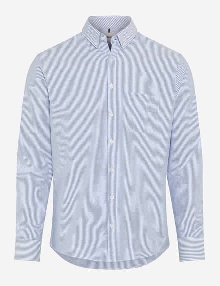 Brax Heren Overhemd  Style DANIEL steel blue, blauw, maat M