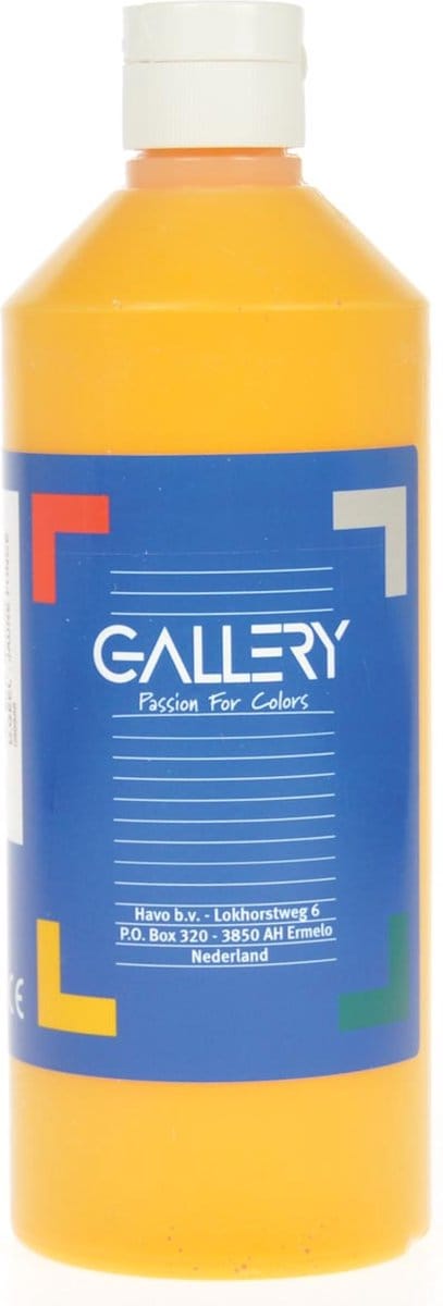 Gallery plakkaatverf, flacon van 500 ml, donkergeel 6 stuks