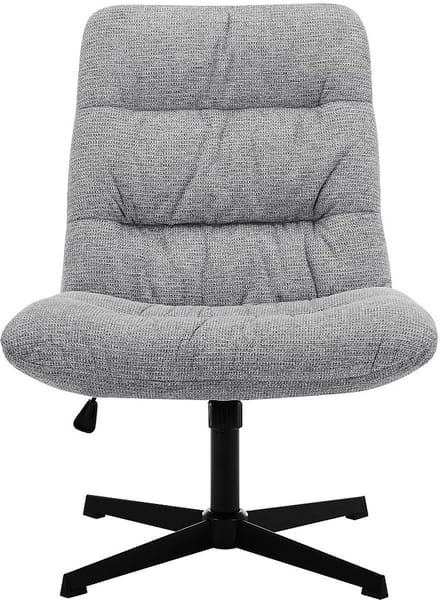 Vente-unique Draaifauteuil van grijze gechineerde stof SELENDO