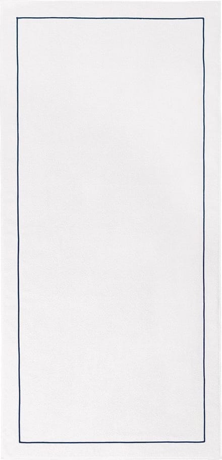 Yves Delorme strandlaken - Croisiere - Wit met bourdon marine - 92x200 cm