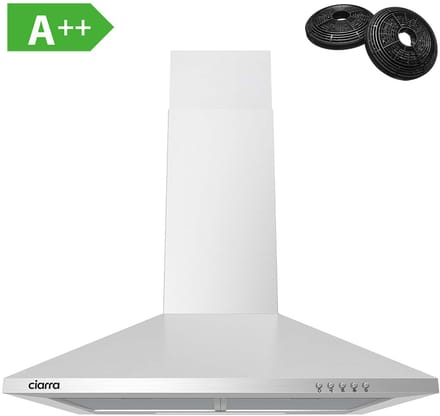 CIARRA CBCS6201 - Afzuigkap Wandschouw 60cm RVS - inclusief set koolstoffilters - 404m3 - energieklasse A++ DC motor