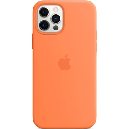 Silicone Backcover MagSafe voor de Apple iPhone 12 (Pro) - Kumquat