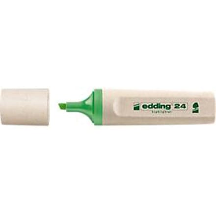 edding EcoLine 24 Markeerstift, Beitelvormige Punt, 2 - 5 mm, Groen (doos 10 stuks)