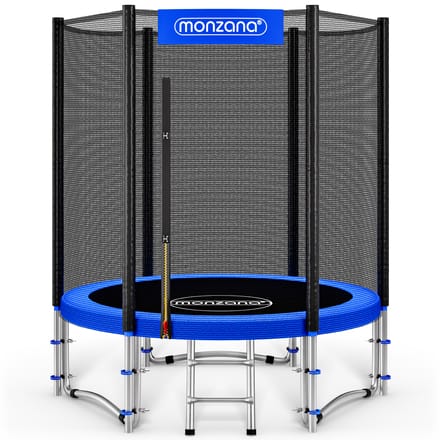 MONZANA Trampoline - 183cm Veiligheidsnet Ladder - Zwart Blauw