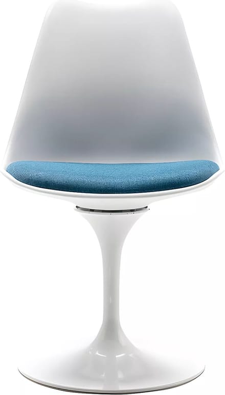 Vente-unique Draaistoel van polypropyleen, stof en staal - Blauw en wit - XAFY