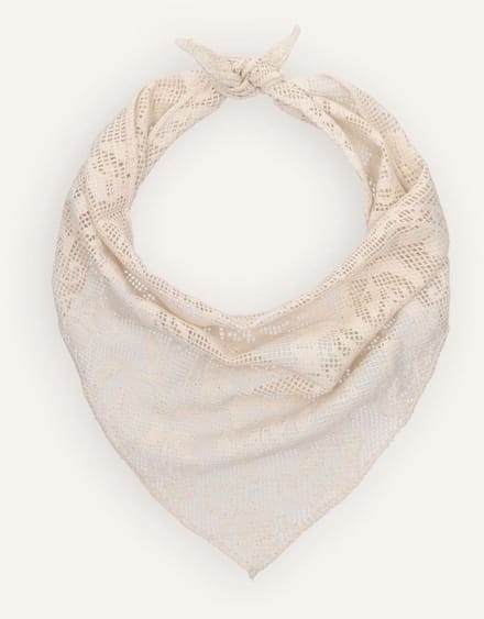 Becksondergaard Croflora Triangle Scarf Sjaals Dames - Ecru - Maat ONESIZE