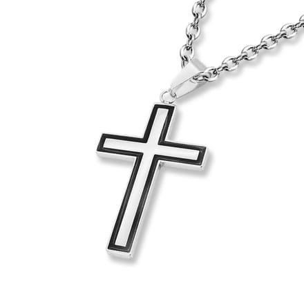 Amanto Ketting Boy - 316L Staal - Kruis - 42x25mm - 60cm