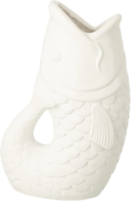 J-Line bloempot Vis - polyresin - wit - large