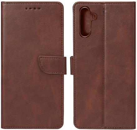 Rixus Bookcase For Samsung Galaxy S25 FE Brown