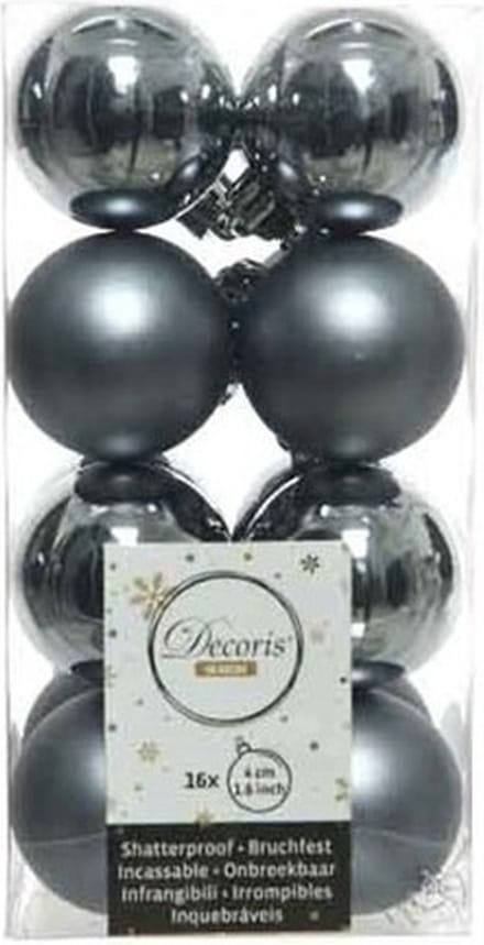 Decoris kerstballen - 16 stuks - 4cm - kunststof