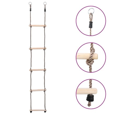 vidaXL - Ladder - met - 5 - sporten - 210 - cm - massief - grenenhout