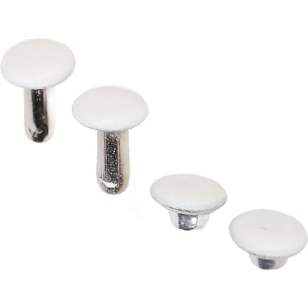 500 Sets Leren Klinknagels 6x8mm IJzer Wit Rond DIY Plateringsproces Dubbele Kap Klinknagel Leren Siernagels white