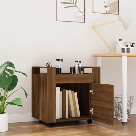 vidaXL - Bureaukastje - 60x45x60 - cm - bewerkt - hout - bruin - eikenkleur