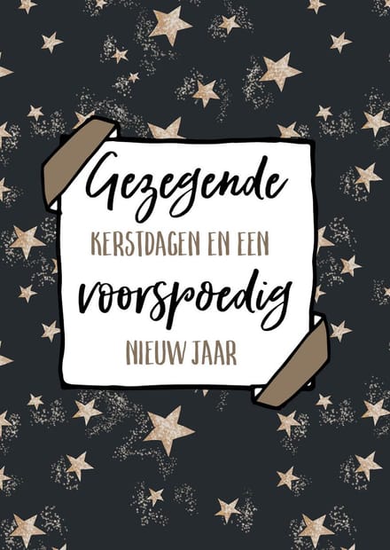 Kerstkaart 'Prettige kerstdagen - sterren' ' 12 stuks met envelop