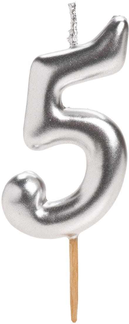 Dekora Silver Comic Birthday Candle - 5