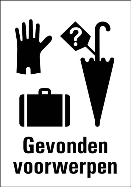 Gevonden voorwerpen bord, kunststof 148 x 210 mm