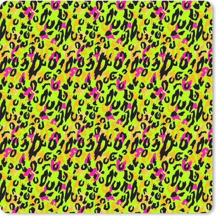 Muismat 20x20 cm - Mousepad Panterprint - Neon - Geel - Roze - Muismatten