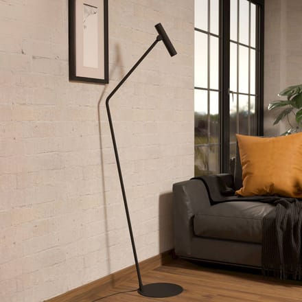EGLO Almudaina LED vloerlamp, zwart, hoogte 157 cm, staal