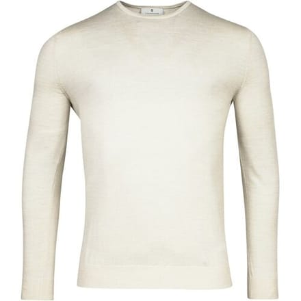 Thomas Maine Trui Fine Merino Single Knit Crew Neck Kitt / male