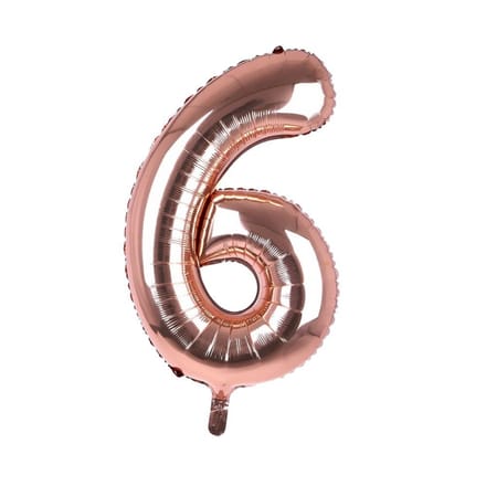 Cijfer Ballon '6' Rosé (100CM)