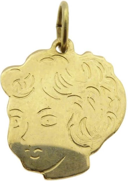 Gouden meisjes hoofd hanger