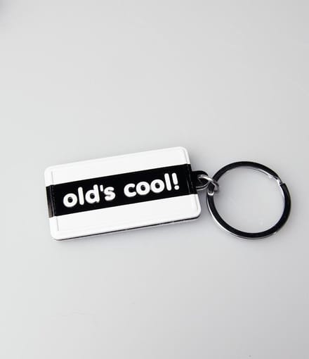 Paper Dreams Sleutelhanger Old's Cool 13,5 X 4,5 Cm Zwart/wit