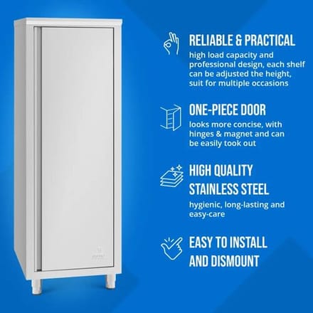 RVS keukenkast - 60 x 60 x 180 cm - Royal Catering RCDC-60