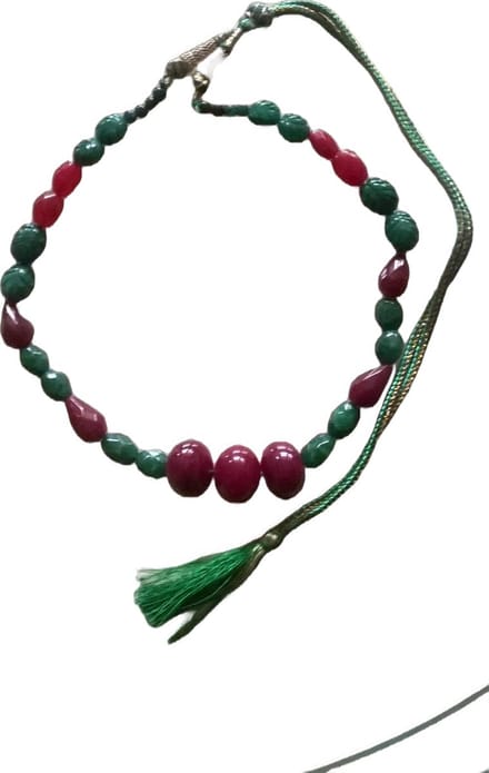 Gemstones-halssnoer ketting combi smaragd en robijn
