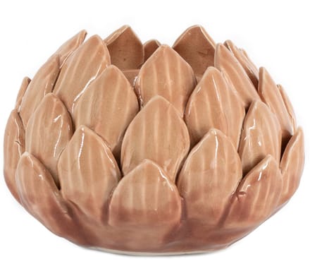 Waxinehouder keramiek floral sandstone