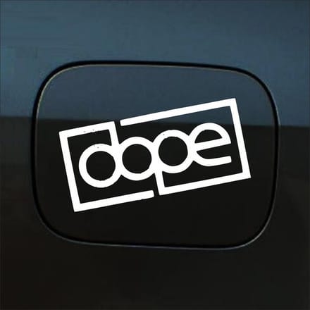 Bumpersticker - Dope - 6,8 X 14,8 - Wit